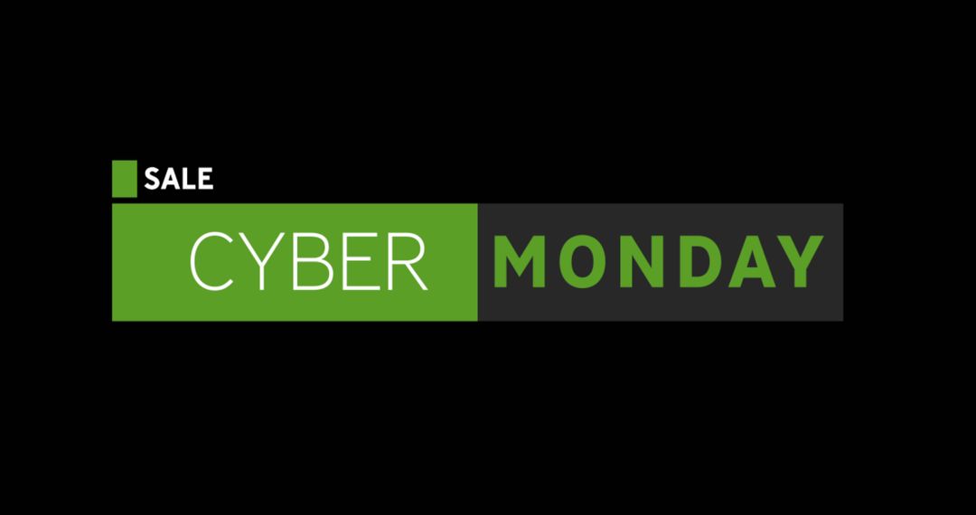 Cyber Monday Sale Banner in Green and White Colors