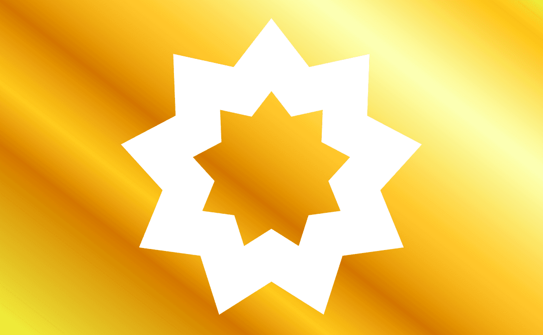 Black Geometric Star Shape on Transparent Gradient Background