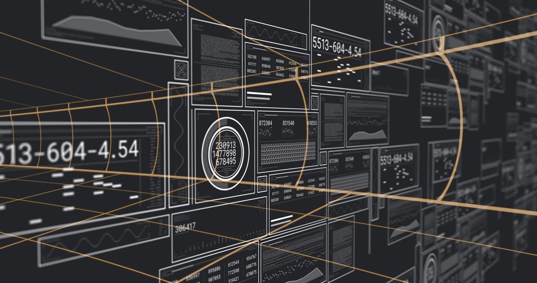 Futuristic Digital Control Interface with Numeric Displays