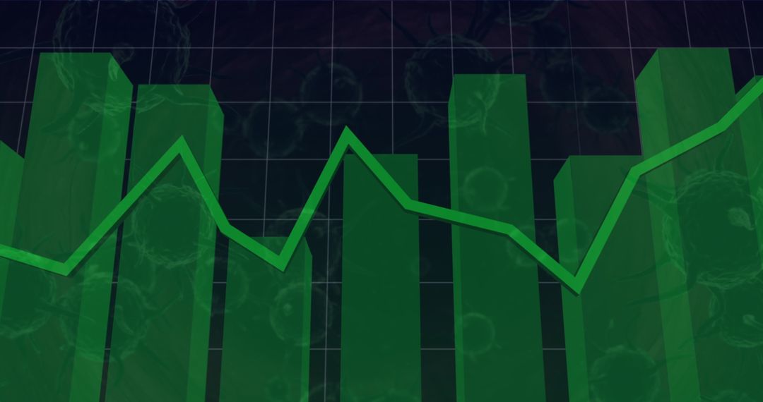 Data Analysis with Green Graph and Virus Cells Background