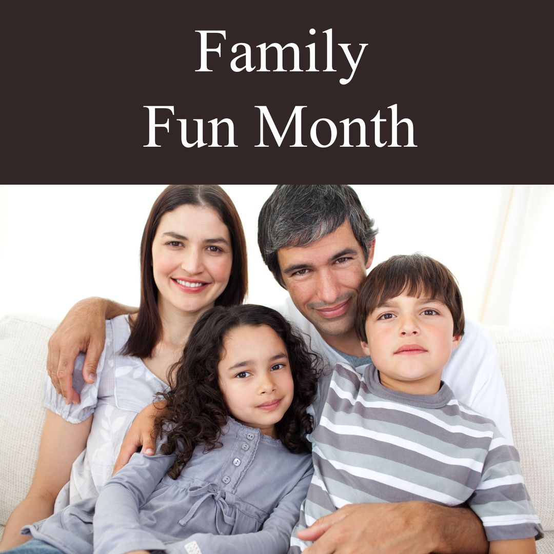 Happy Family Celebrating Fun Month at Home