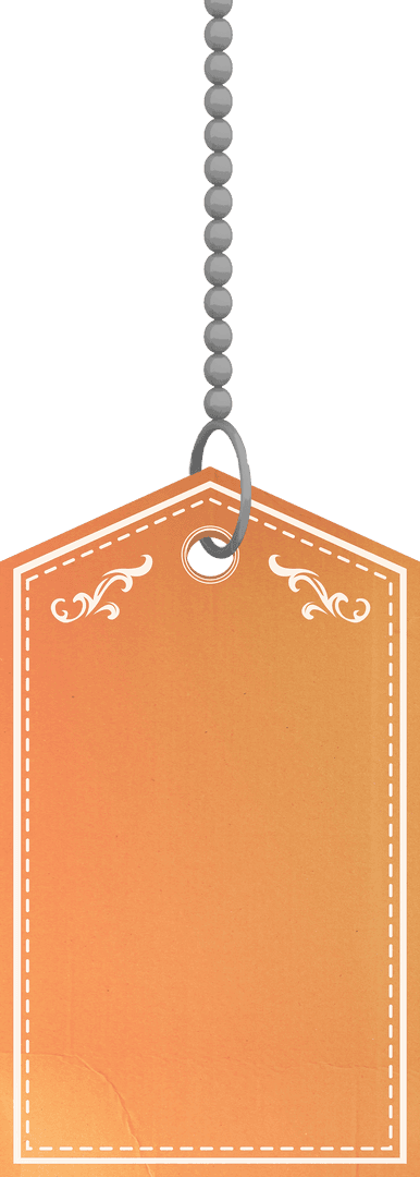 Orange label with copy space on transparent background