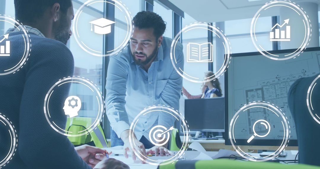 Architectural Team Collaborating with Innovative Digital Interface