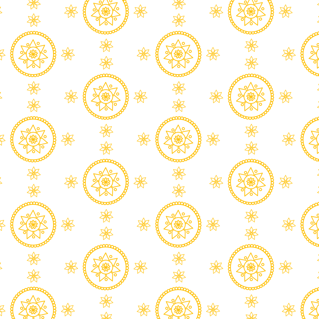 Yellow Ornamental Pattern on Transparent Background