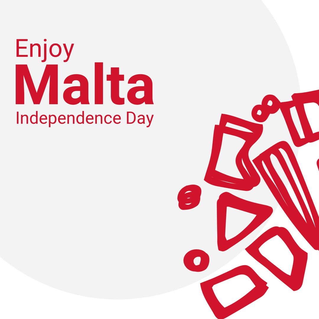 Malta Independence Day Celebration Banner with Abstract Shapes