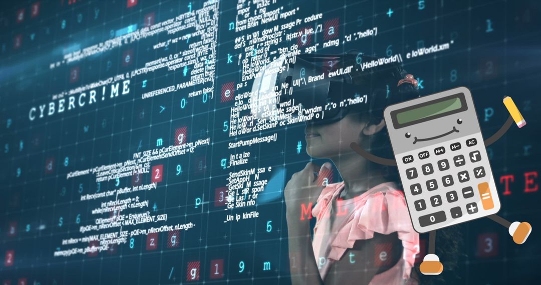 Child Learning Coding with Virtual Elements Overlay