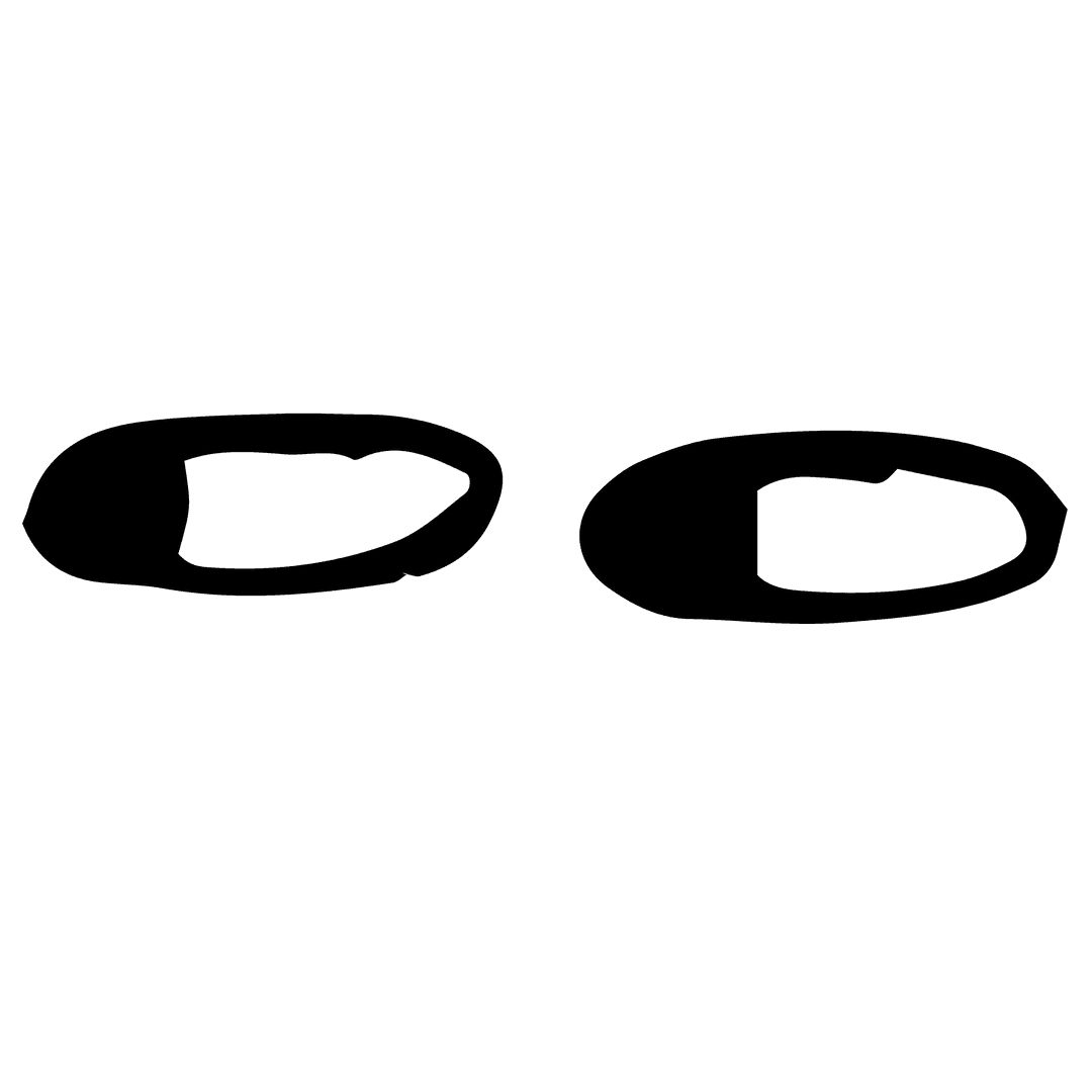 Transparent Vector Illustration of Black Eyes with Rightward Gaze