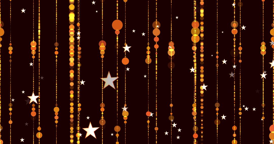 Golden Stars and Light Trails on Dark Background