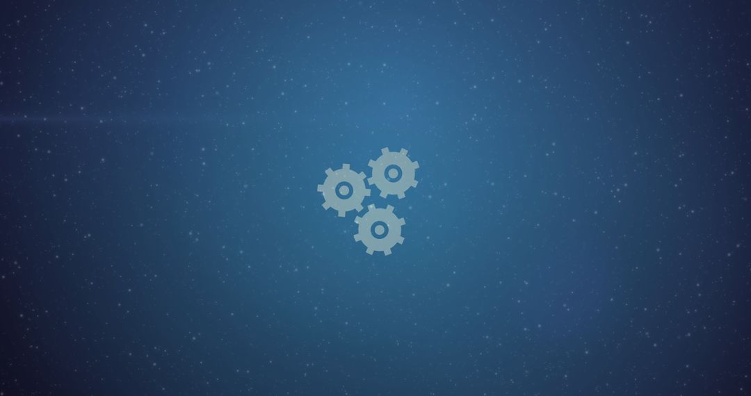 Interlocking Gears on Starry Blue Backdrop Symbolizing Innovation