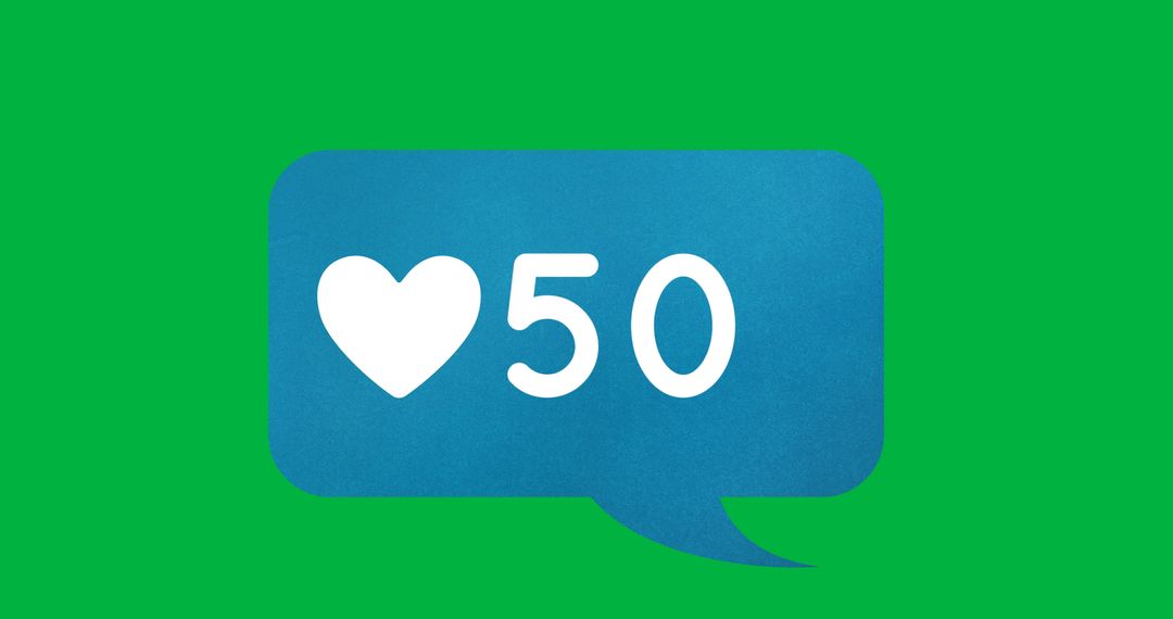 Digital Speech Bubble with Heart Icon and Likes Count