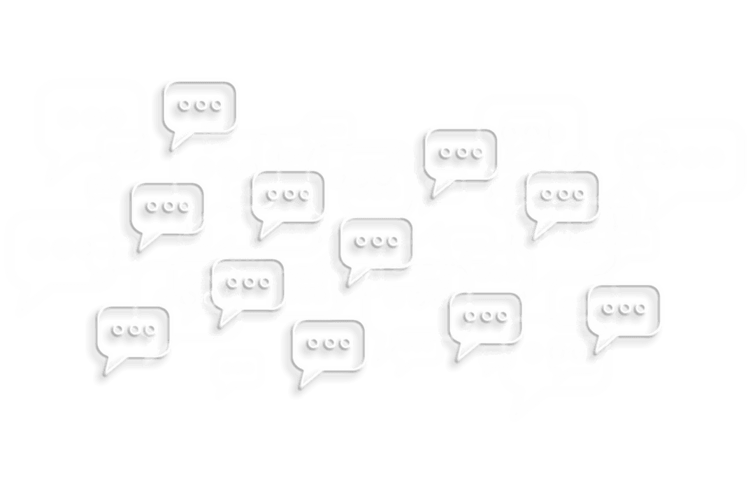 Multiple Transparent Speech Bubbles with Ellipses Background