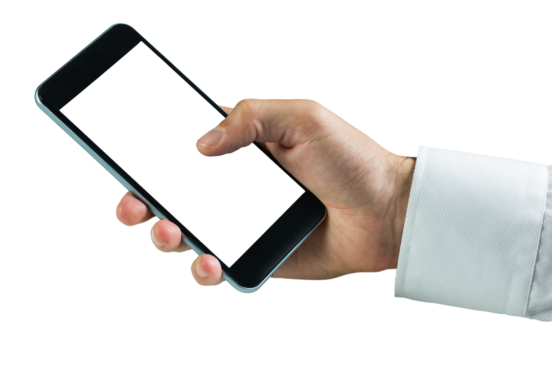 Transparent Hand Holding Smartphone Displaying Screen on Isolated Background - Download Free Stock Images Pikwizard.com