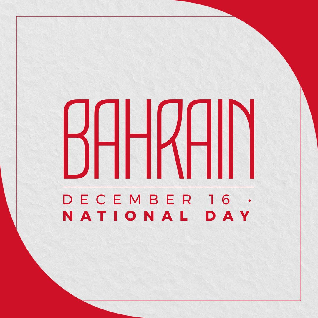 Bahrain National Day Celebration Graphic with Bold Typography
