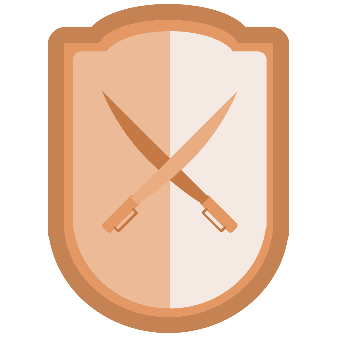 Transparent Shield with Swords Illustration for Armory Themes
