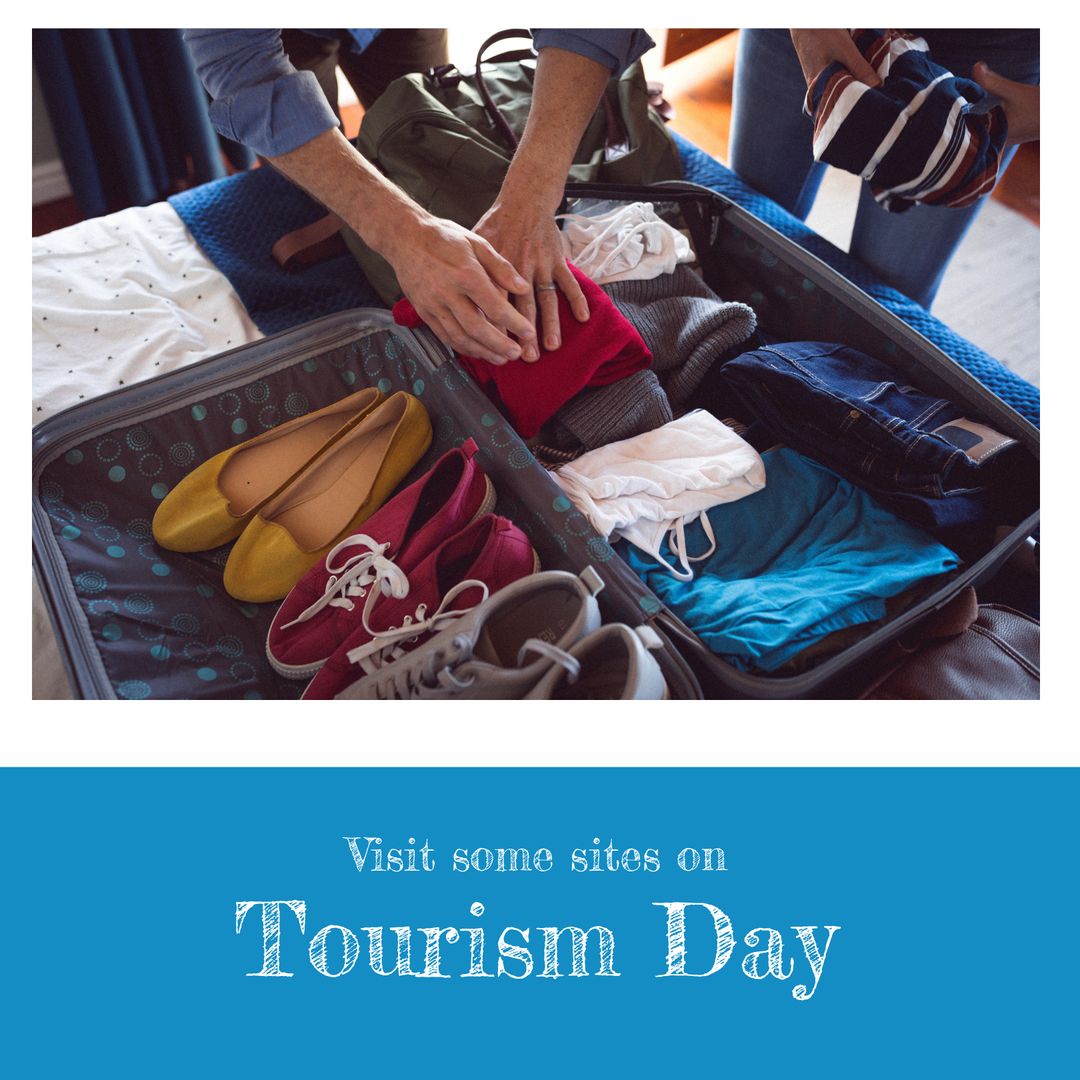 Couple Packing Luggage for Adventure on Tourism Day