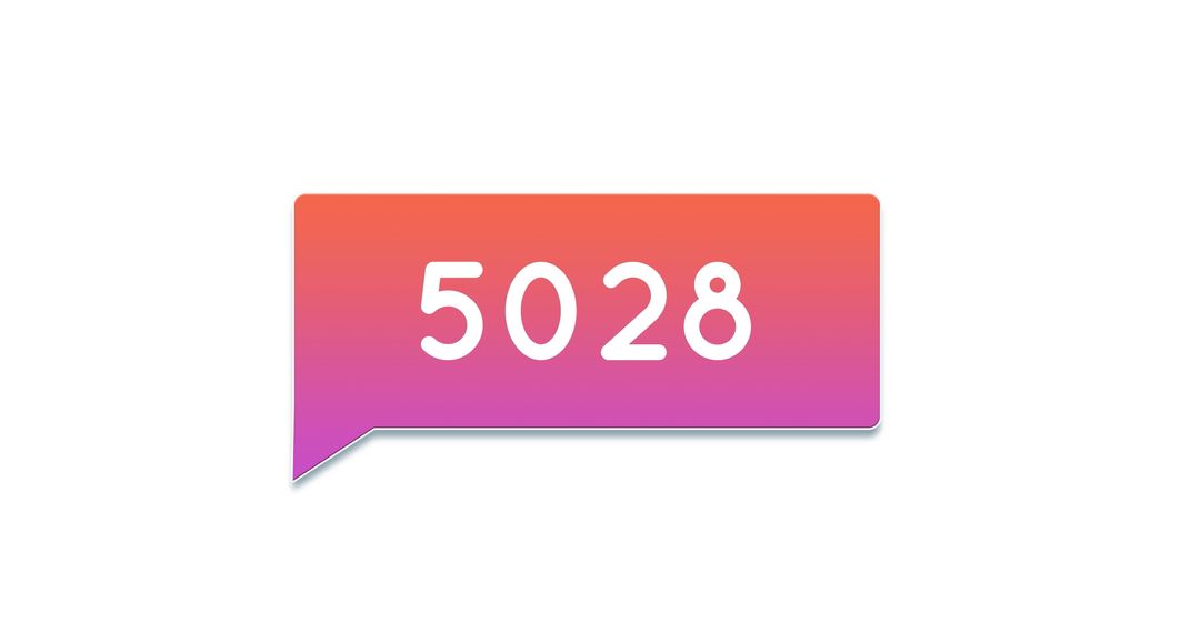 Gradient Pink Message Notification with Increasing Number