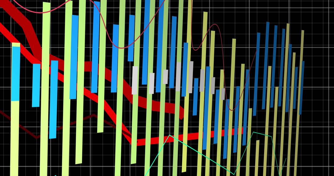 Dynamic Data Display with Bars and Lines on Grid Background