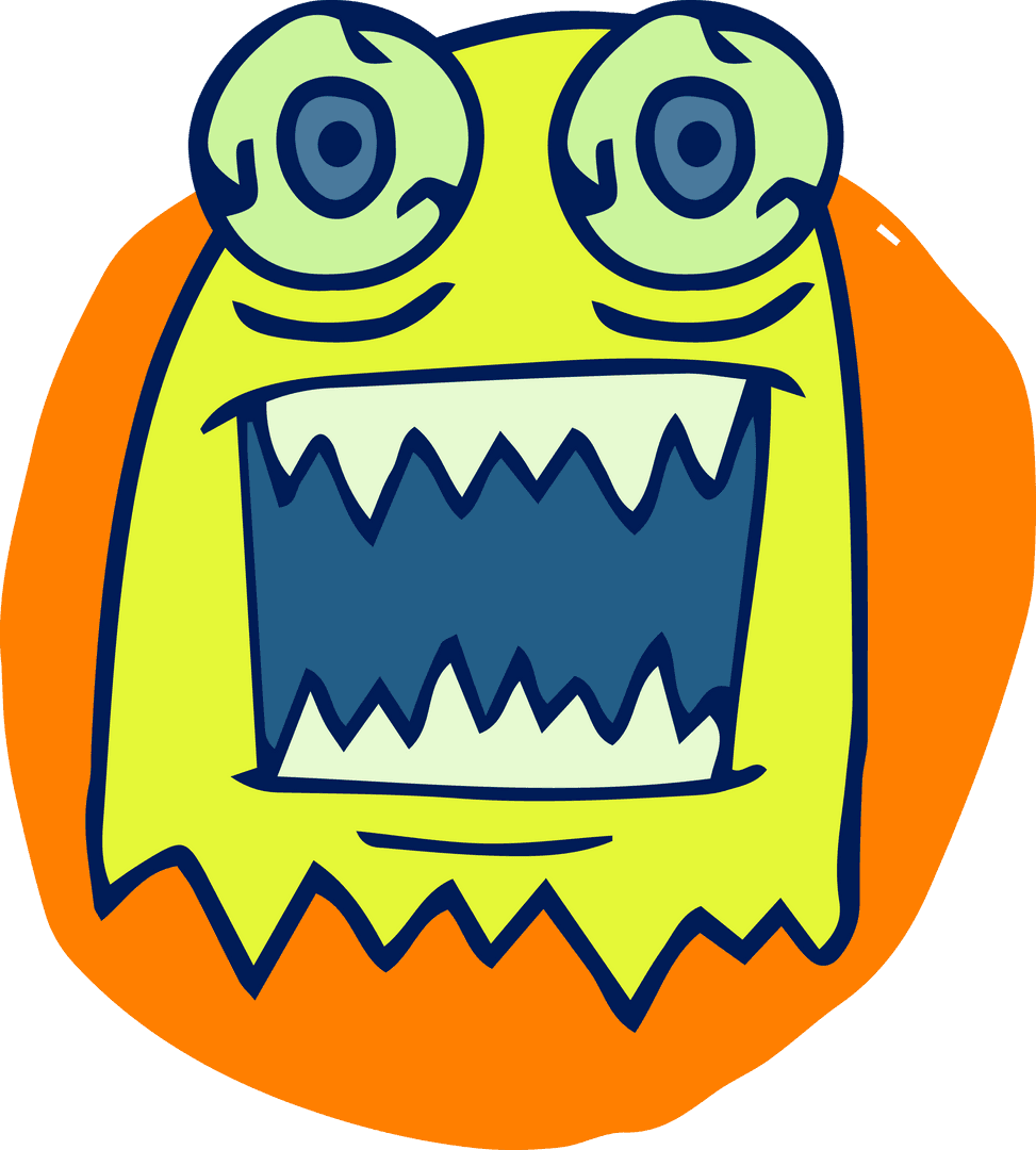 Playfully Frightening Transparent Monster Clipart Design
