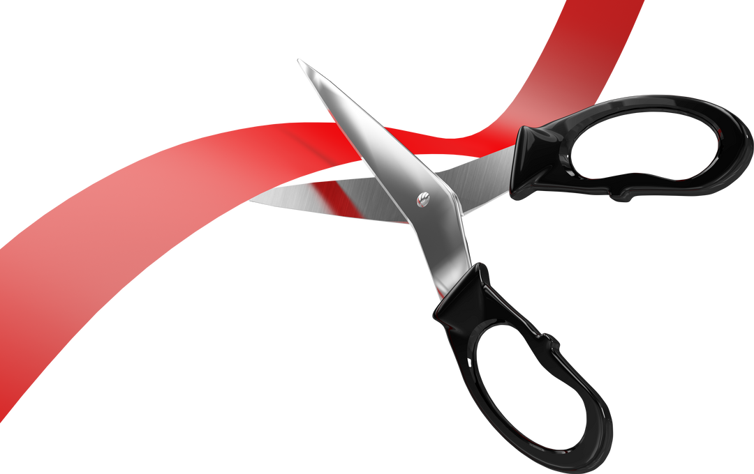 Transparent Black Handled Scissors Cutting Red Ribbon - Download Free Stock Images Pikwizard.com