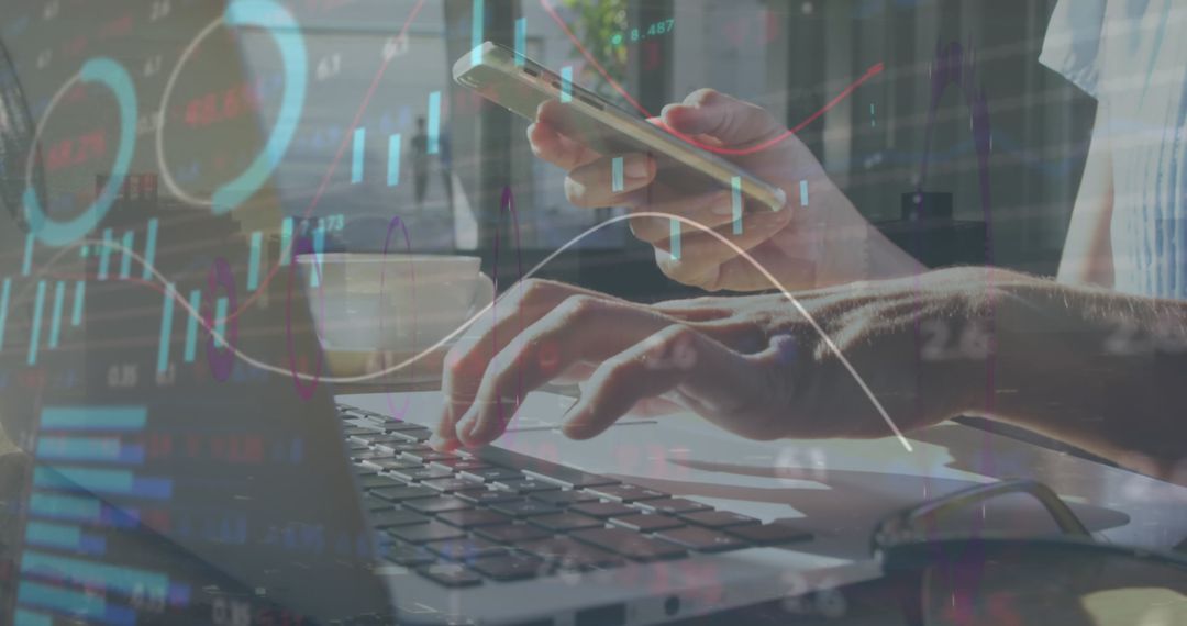 Analyzing Financial Data Via Smartphone and Laptop in Café