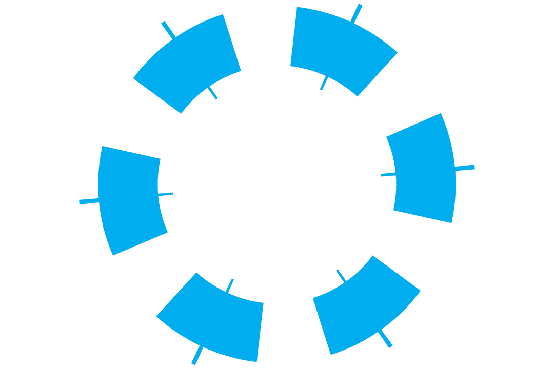 Circular Formation of Blue Screens on Transparent Background