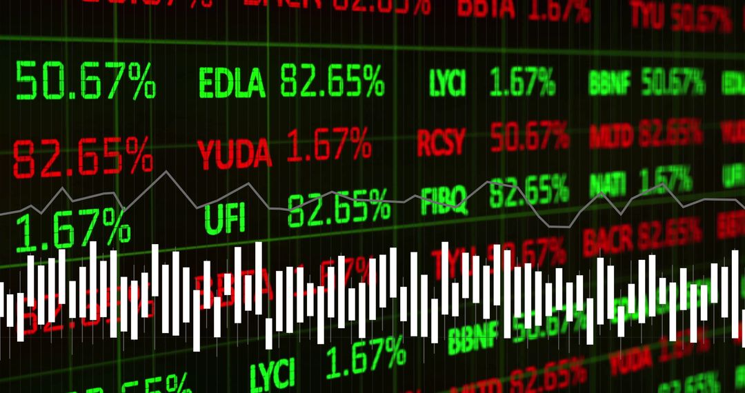 Stock Market Figures Display on Digital Screen