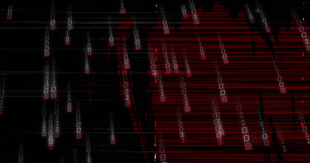 Abstract Binary Code Matrix with Red Lighting - Free Images, Stock Photos and Pictures on Pikwizard.com