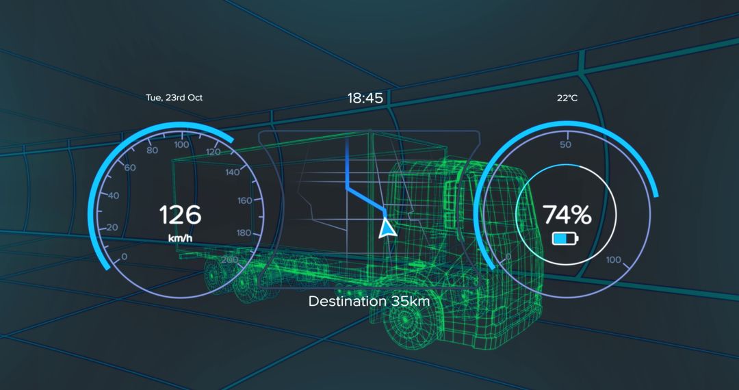 Innovative Digital Interface on Futuristic Truck Model