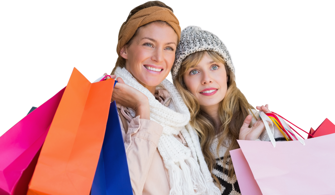 Smiling Women with Shopping Bags at the Mall Saved on Transparent Background - Download Free Stock Images Pikwizard.com