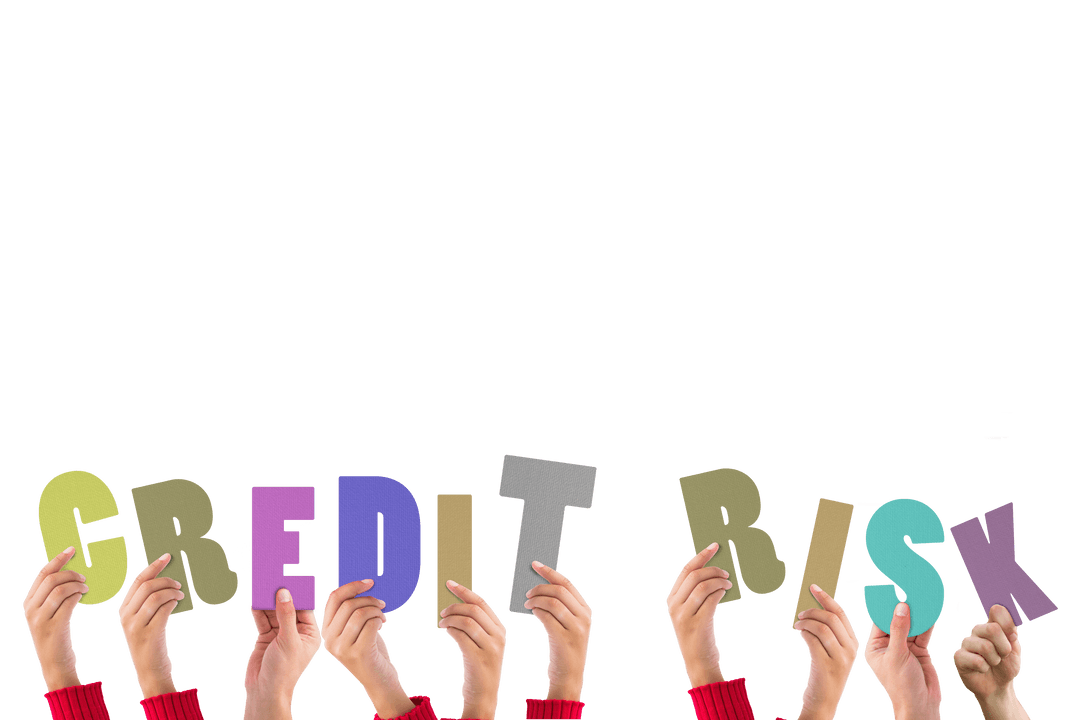 Transparent Hands Holding Up Letters Spelling Credit Risk