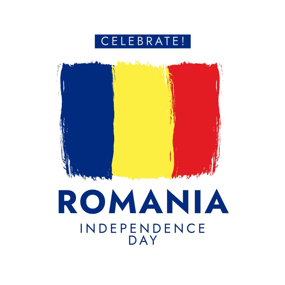 Celebrate Romania Independence Day Banner with National Flag