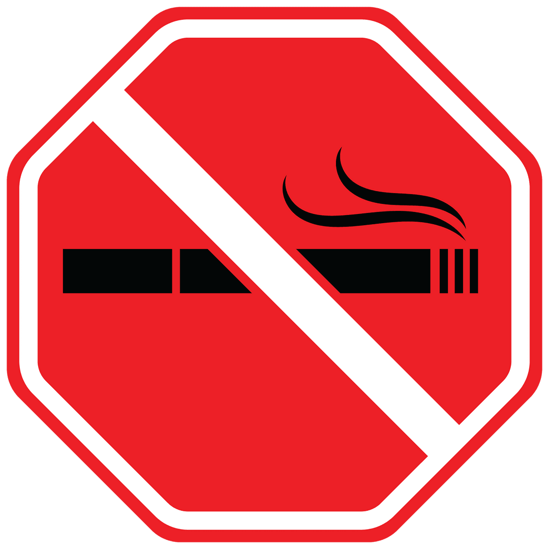 No Smoking Prohibited Sign on Transparent Background