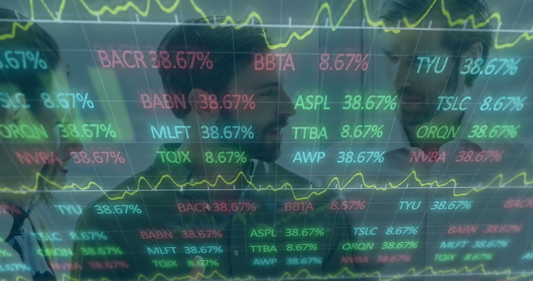 Business Executives Analyzing Digital Financial Data Visualization