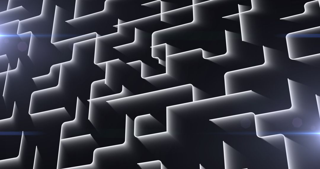 Abstract Global Network Labyrinth Lines Glowing