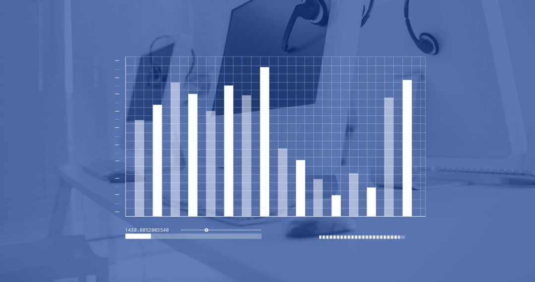 Financial Data Visualization Over Office Workspace