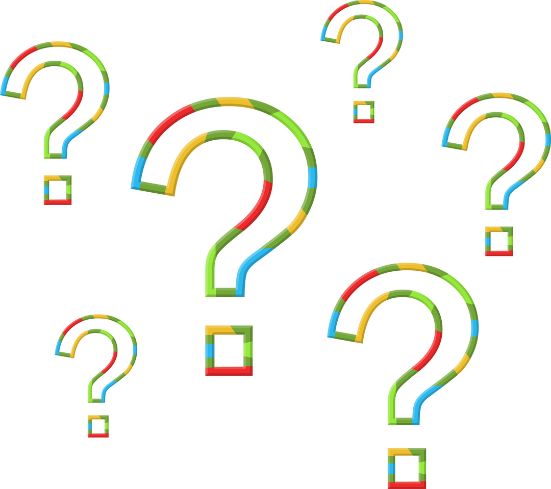 Multi-Color Transparent Question Marks Set on White - Download Free Stock Images Pikwizard.com