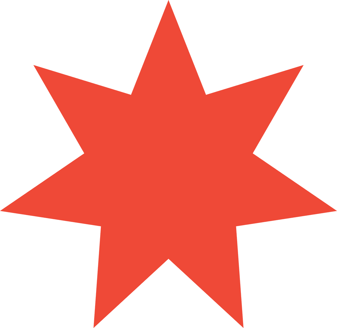 Red Star on Transparent Background for Design Mockup
