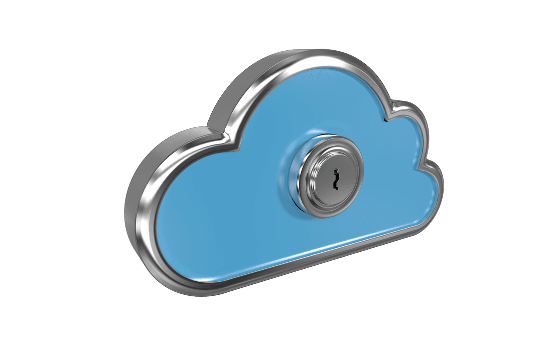 Blue Cloud with Keyhole Symbolizing Digital Security