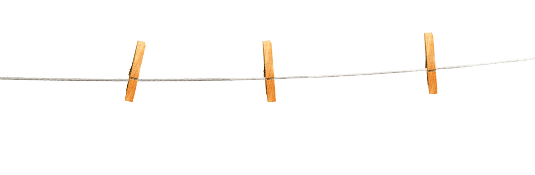 Clothesline with Pegs on Transparent Background Clothing Symbol