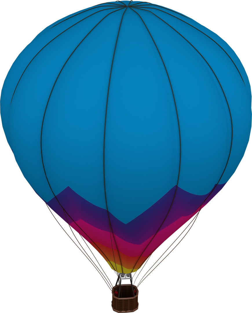 Colorful Passenger Hot Air Balloon Digital Illustration on Transparent Background - Download Free Stock Images Pikwizard.com