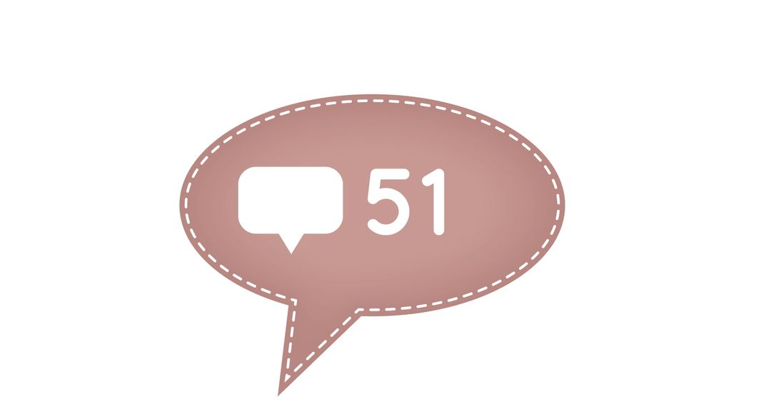 Social Media Notification with 51 Messages Icon