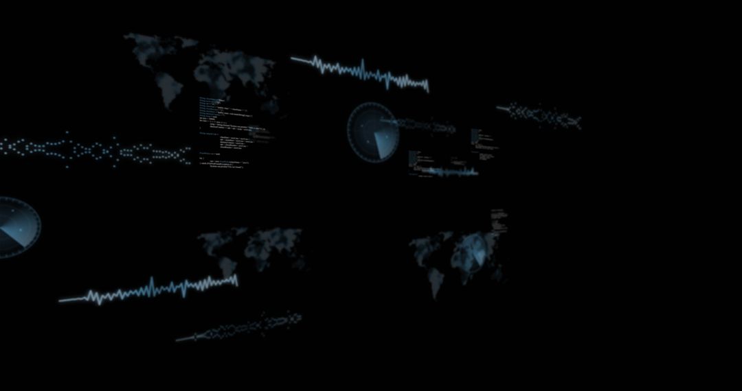 Futuristic Data Visualization Interface with Digital Graphics