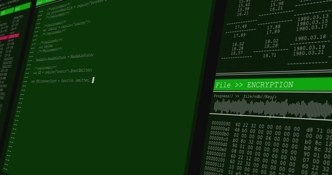 Cybersecurity Data on Digital Screens Concept