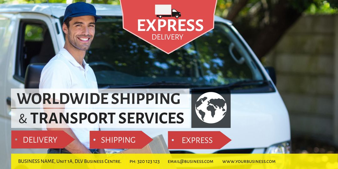 Efficient Logistics with Smiling Delivery Person by Van - Download Free Stock Images Pikwizard.com