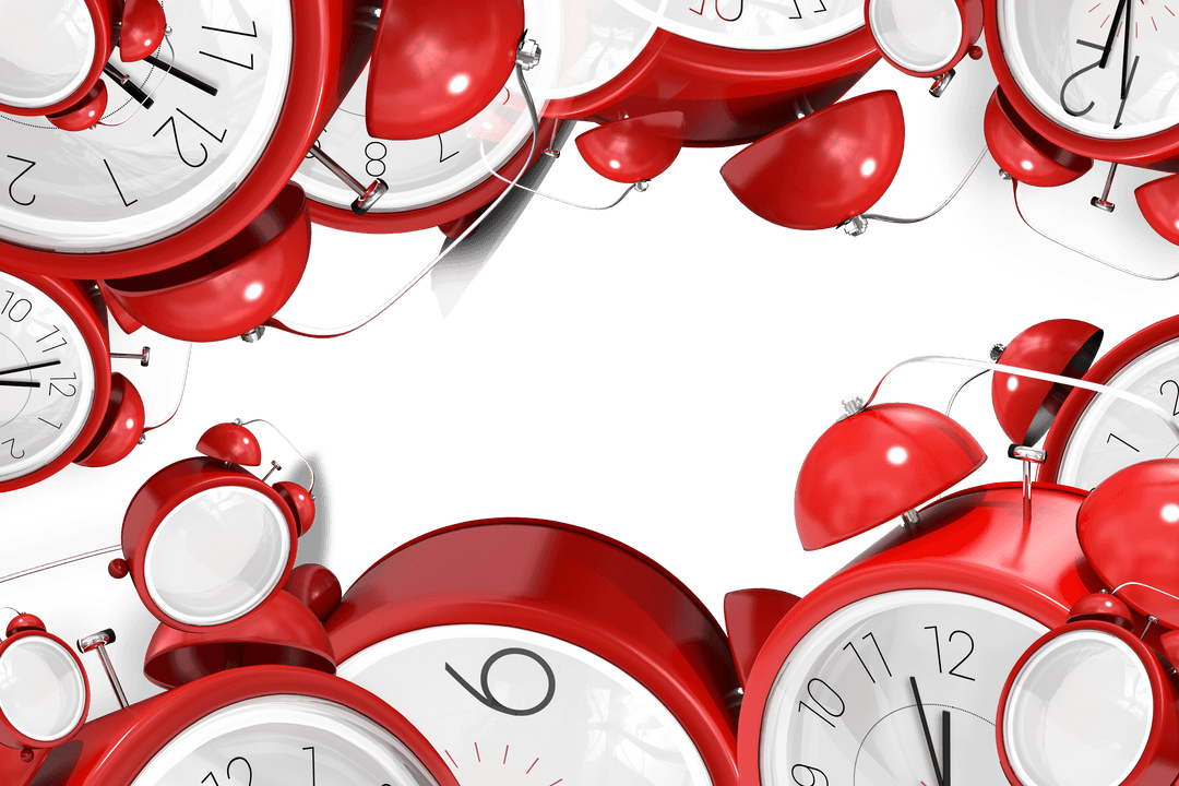 red alarm clocks on transparent background with space for text - Download Free Stock Images Pikwizard.com