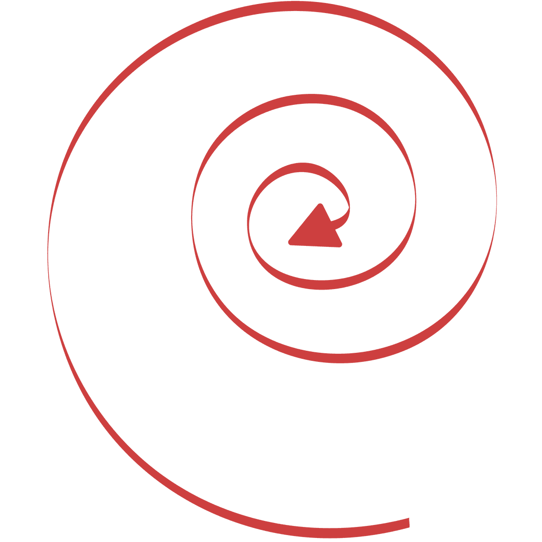 Red Spiral Arrow on Transparent Background for Directional Concept