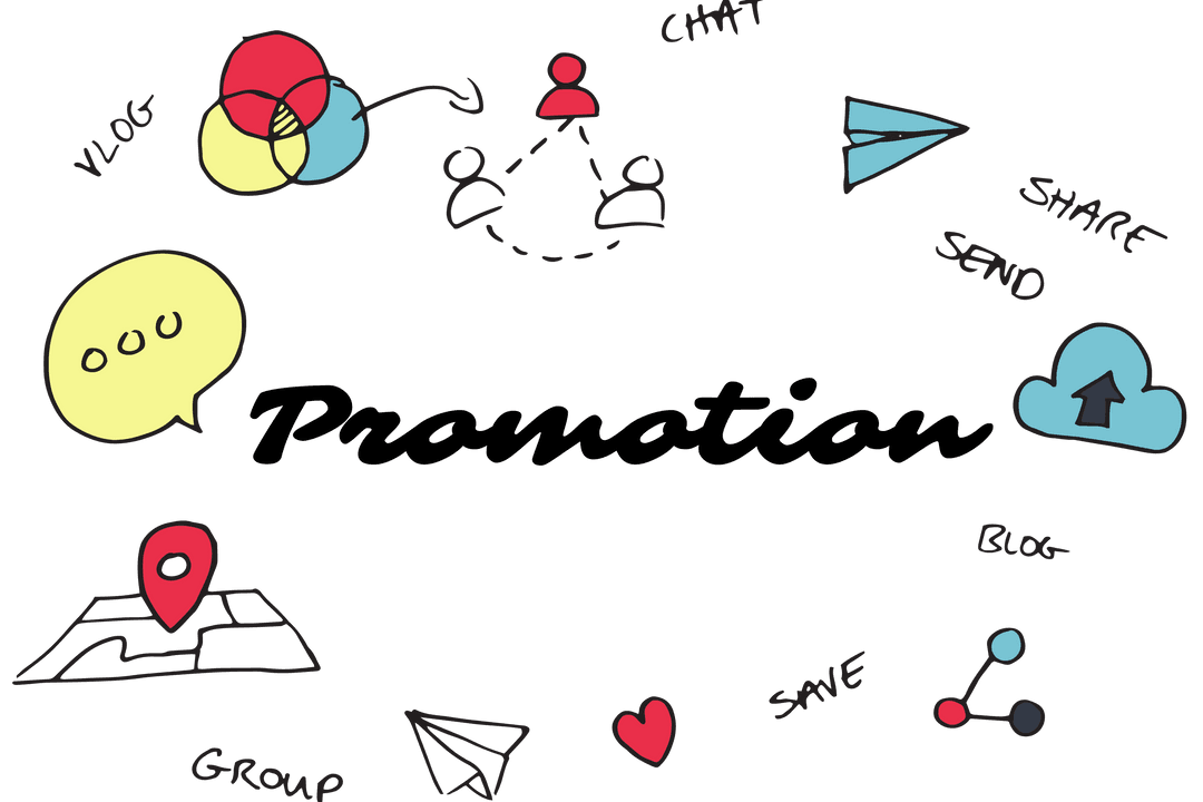 Digital Marketing Elements on Transparent Background Illustration