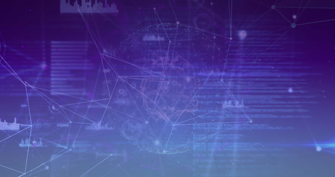Abstract global connections and data processing visualization