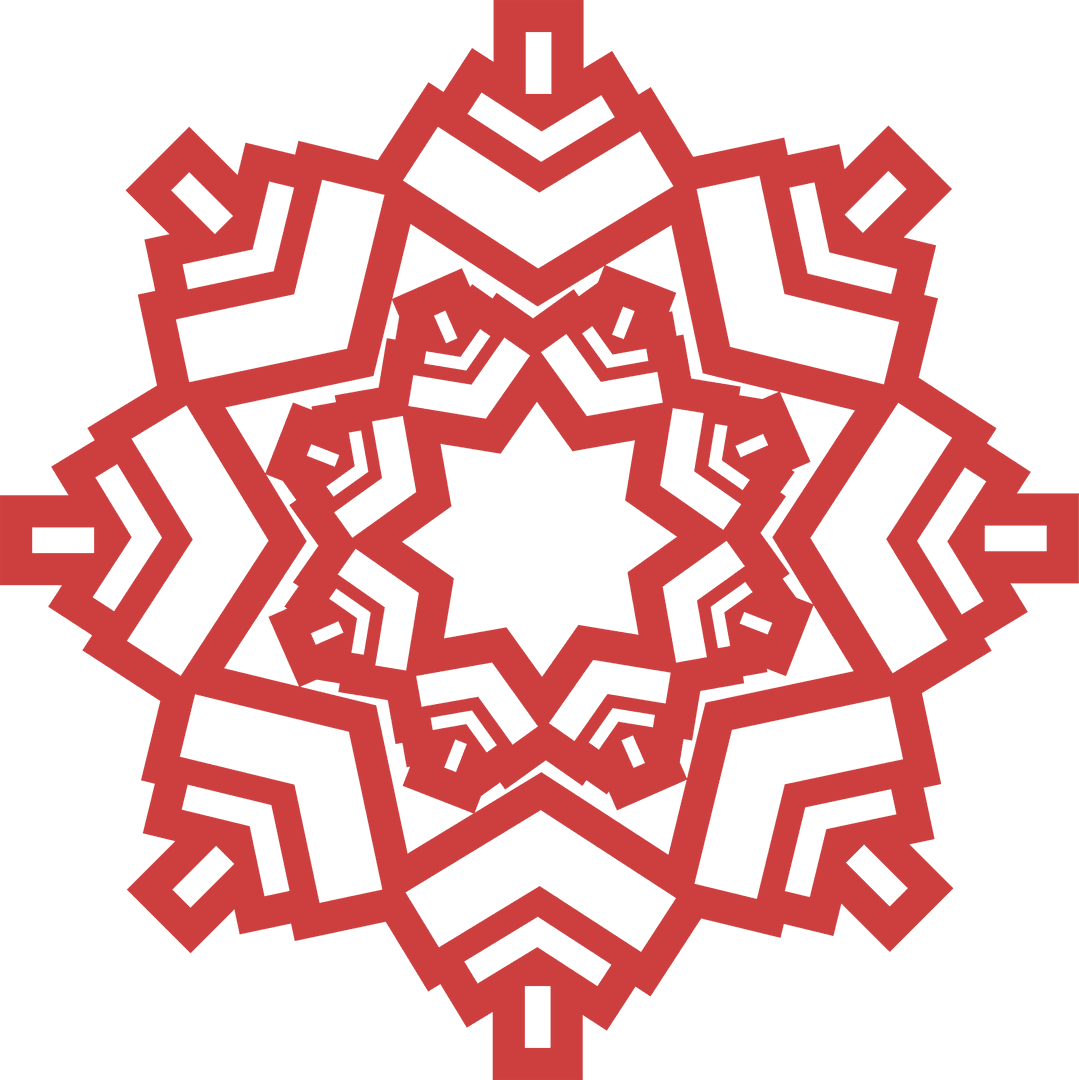 Geometric Red Abstract Shape on Transparent Background