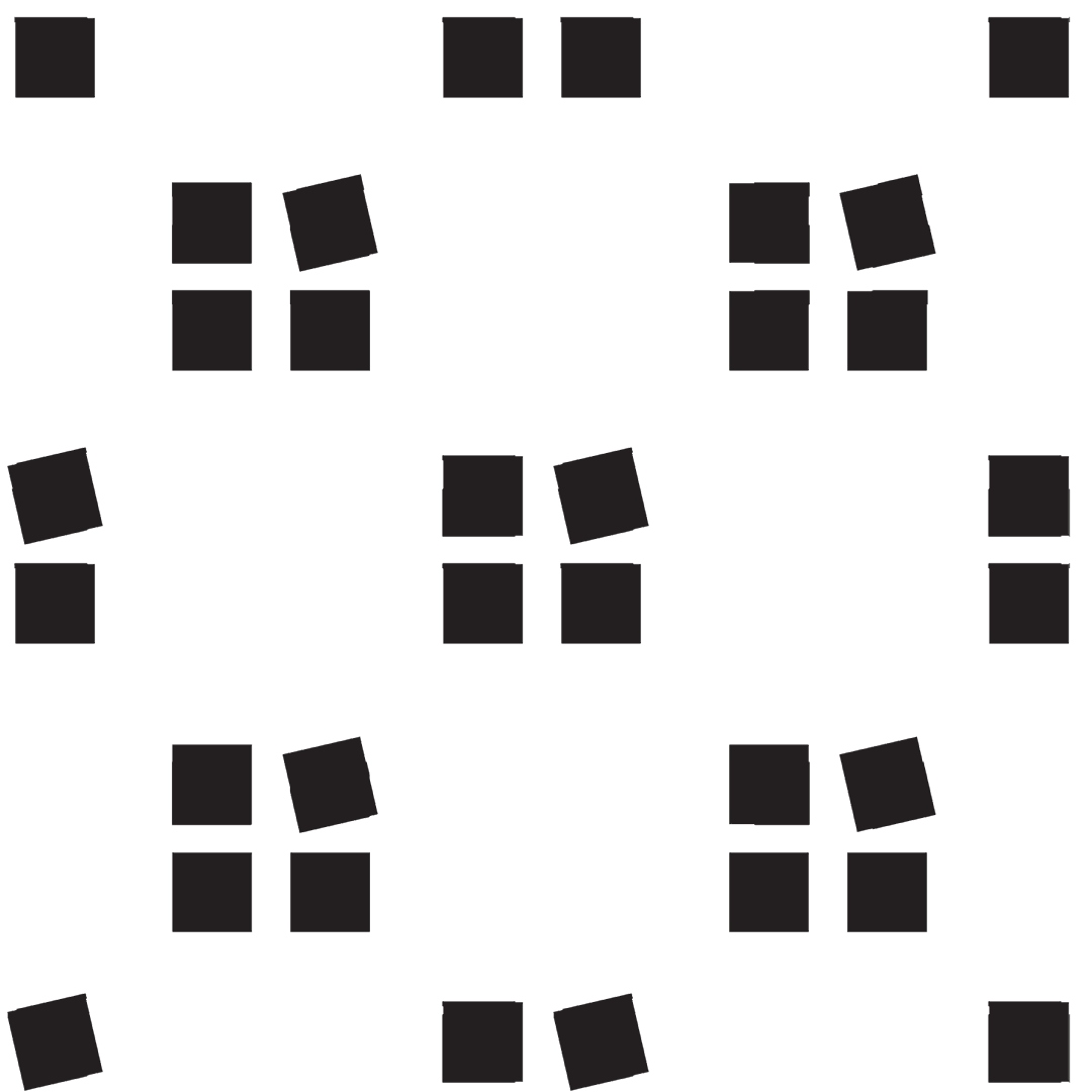 Abstract Black Geometric Squares Vector on Transparent Background